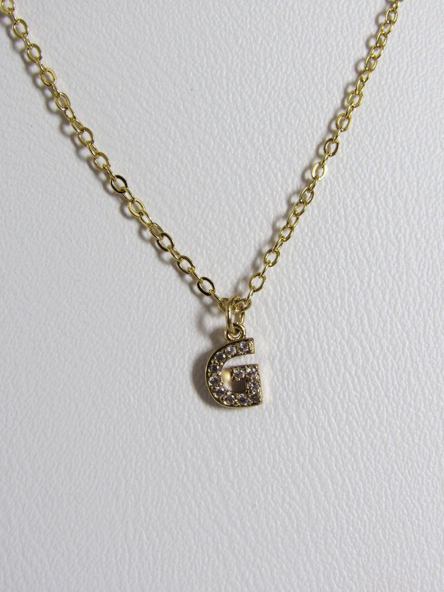 Collar inicial zircón blanco