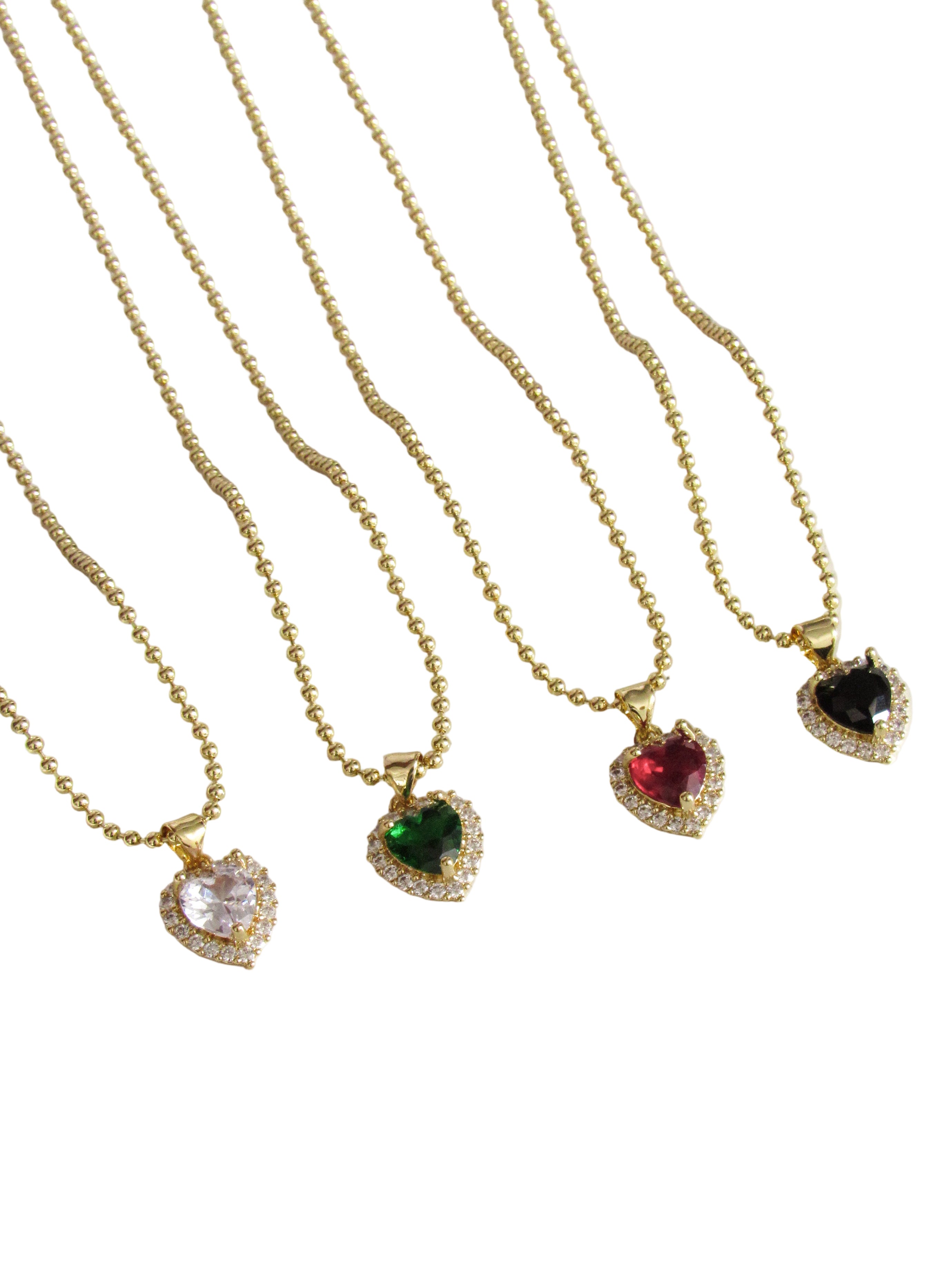 Collar corazón zircón colores