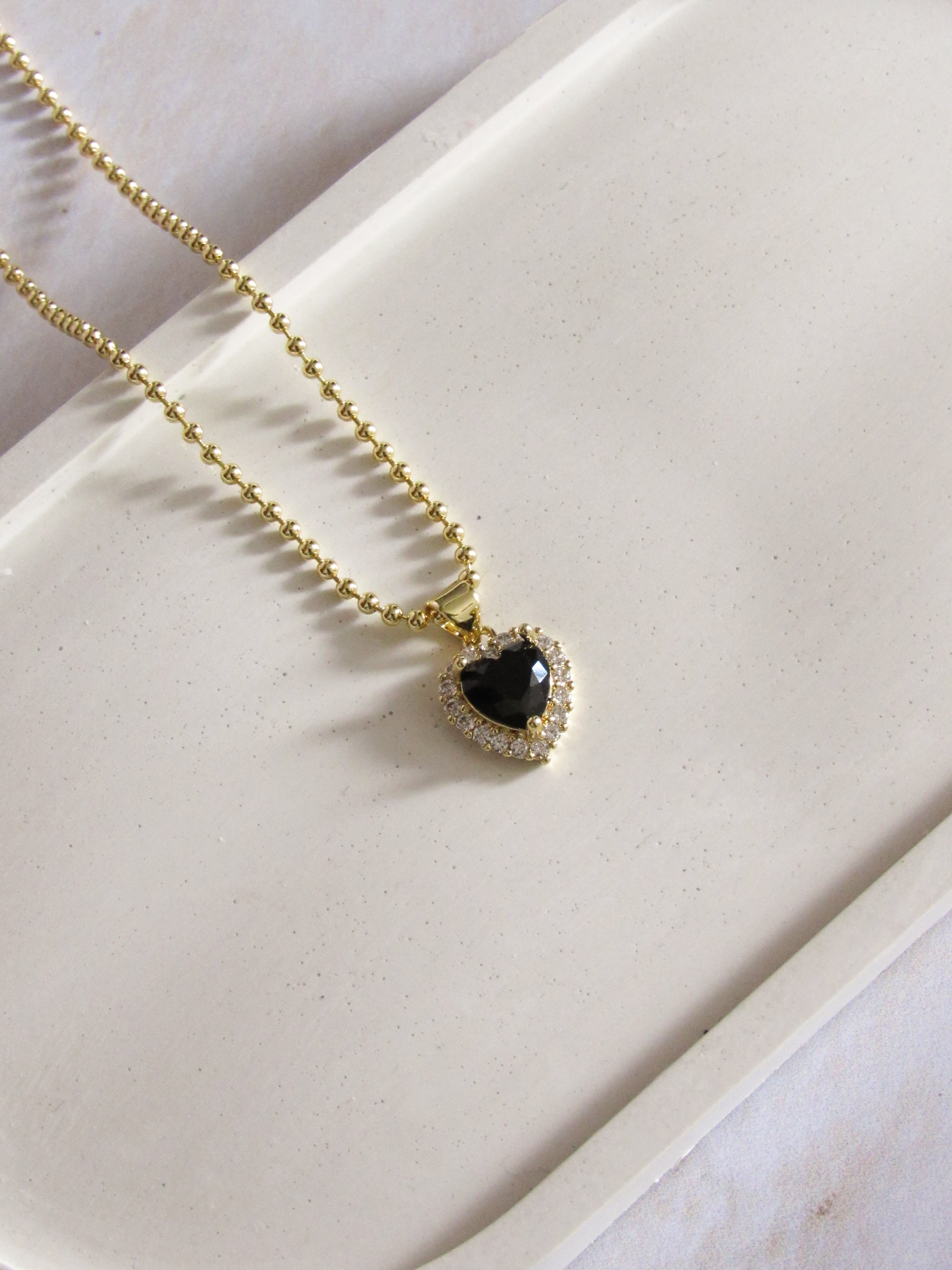 Collar corazón zircón colores