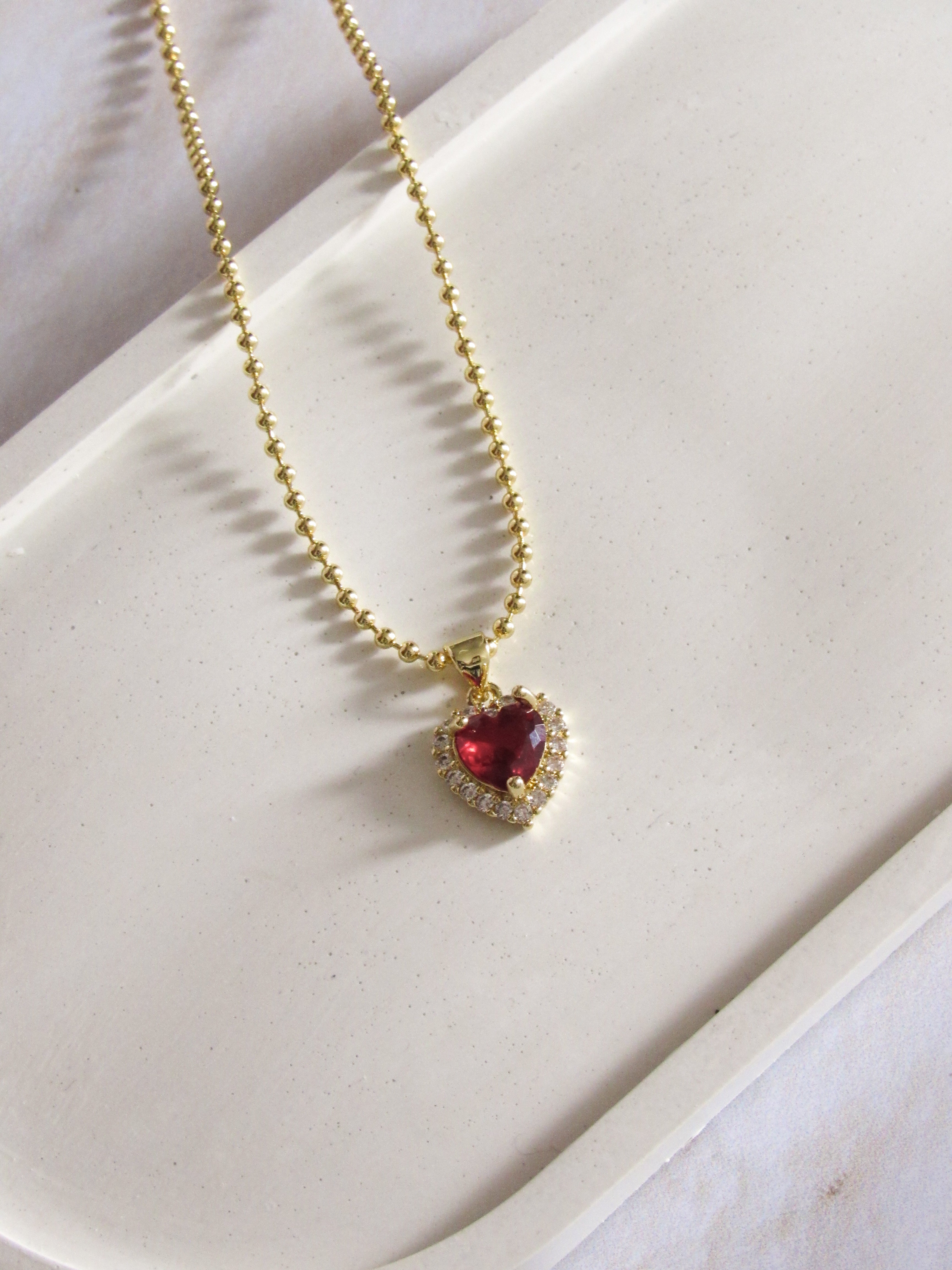 Collar corazón zircón colores