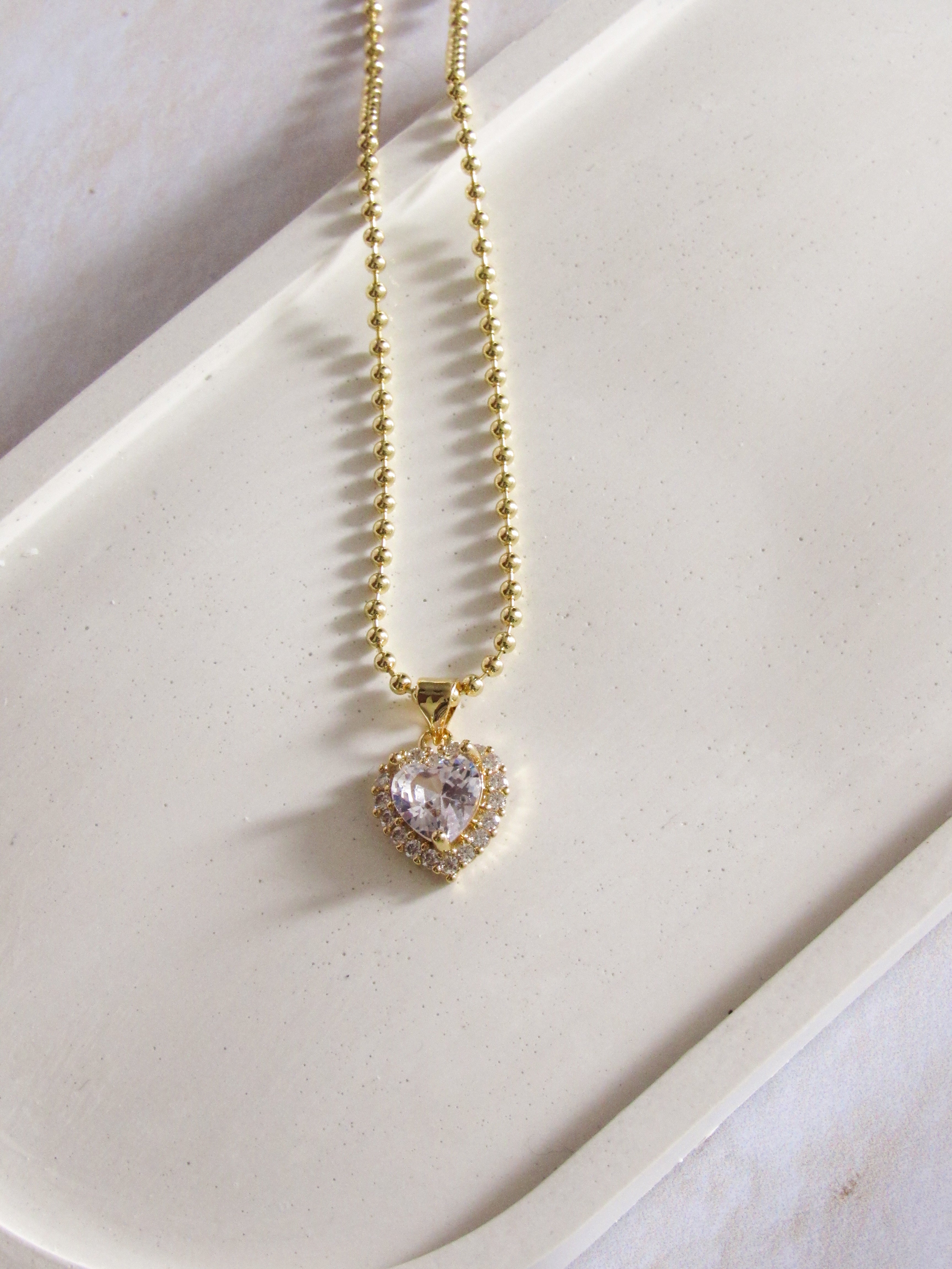 Collar corazón zircón colores