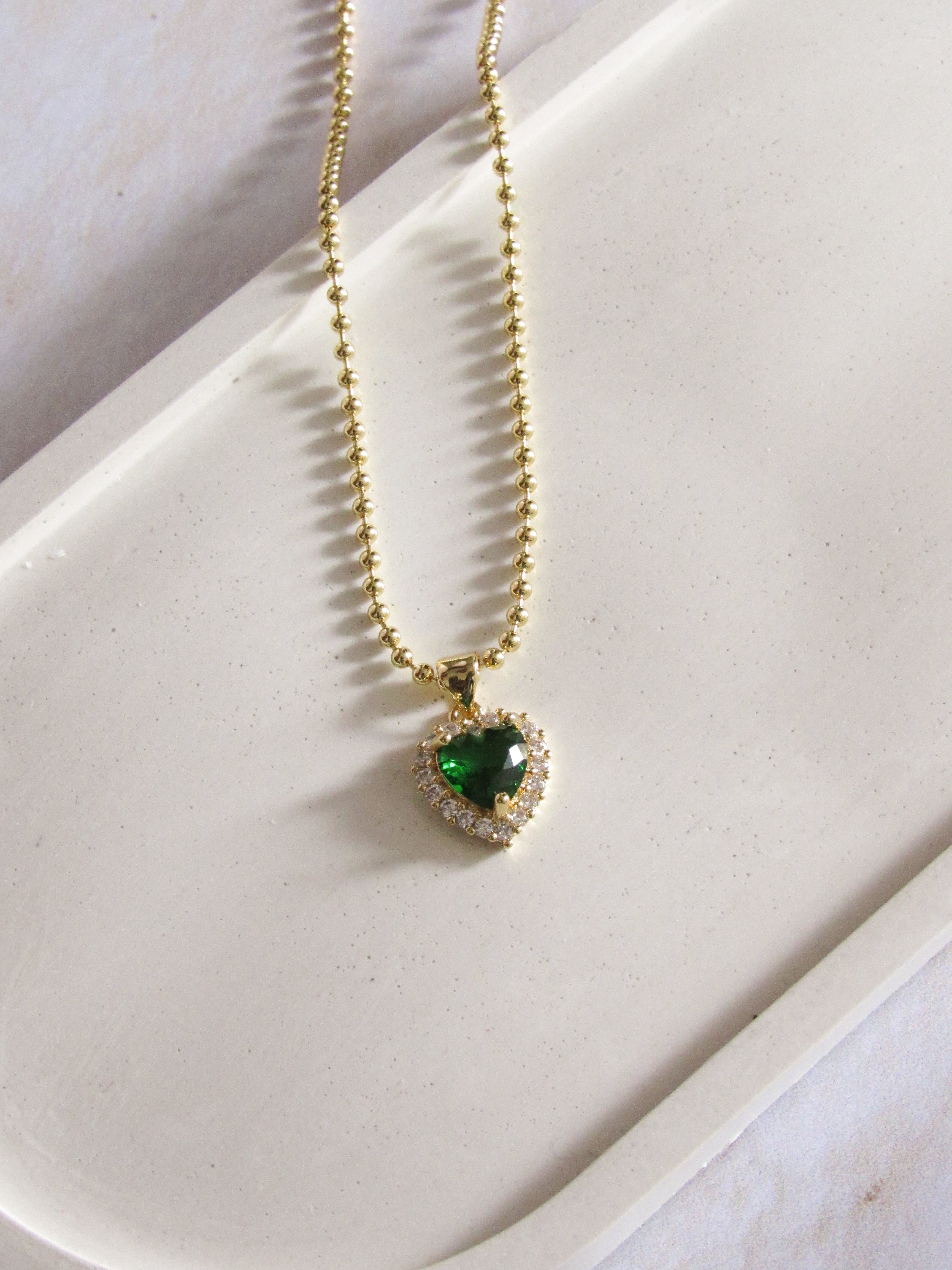 Collar corazón zircón colores