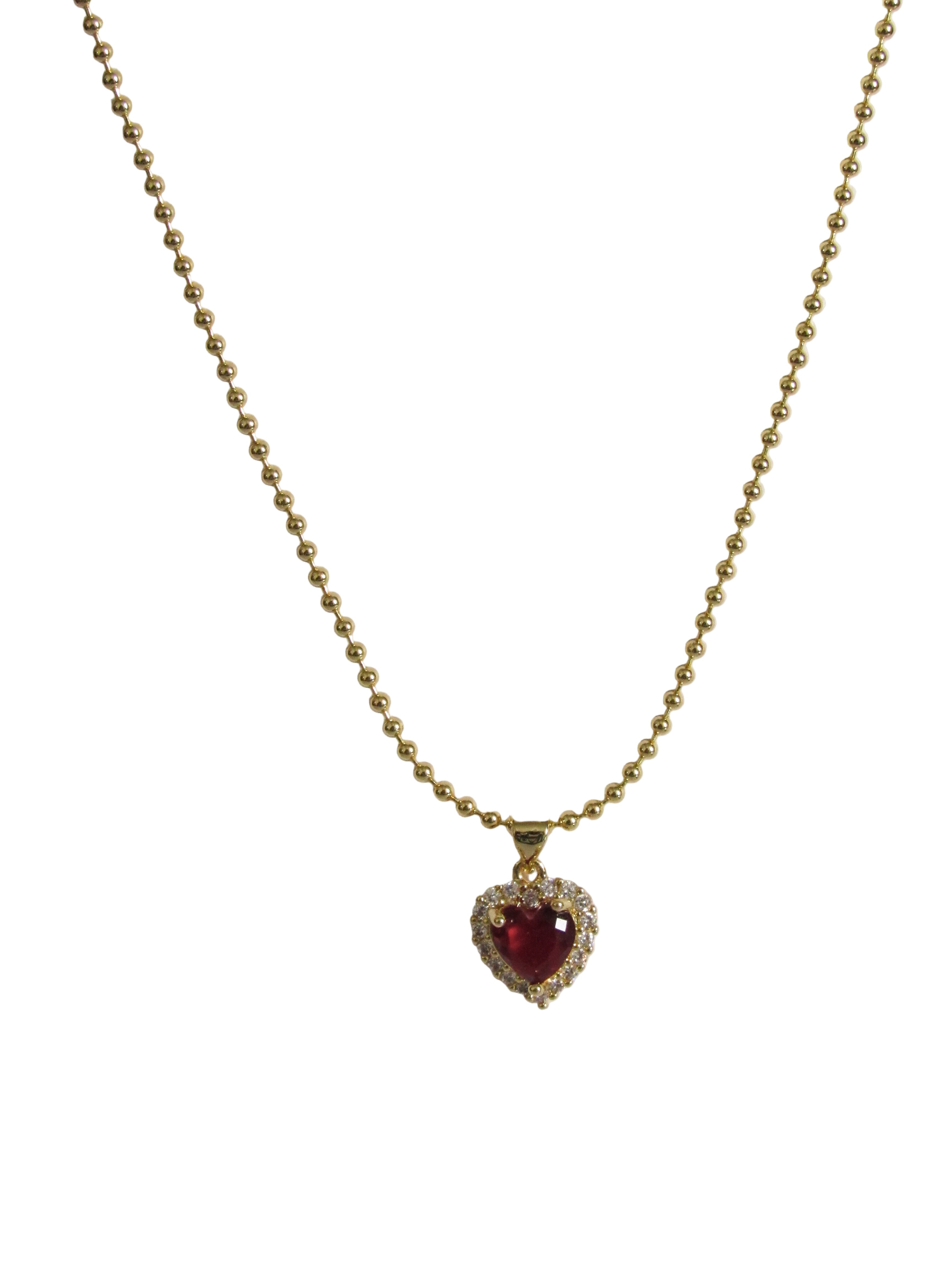 Collar corazón zircón colores