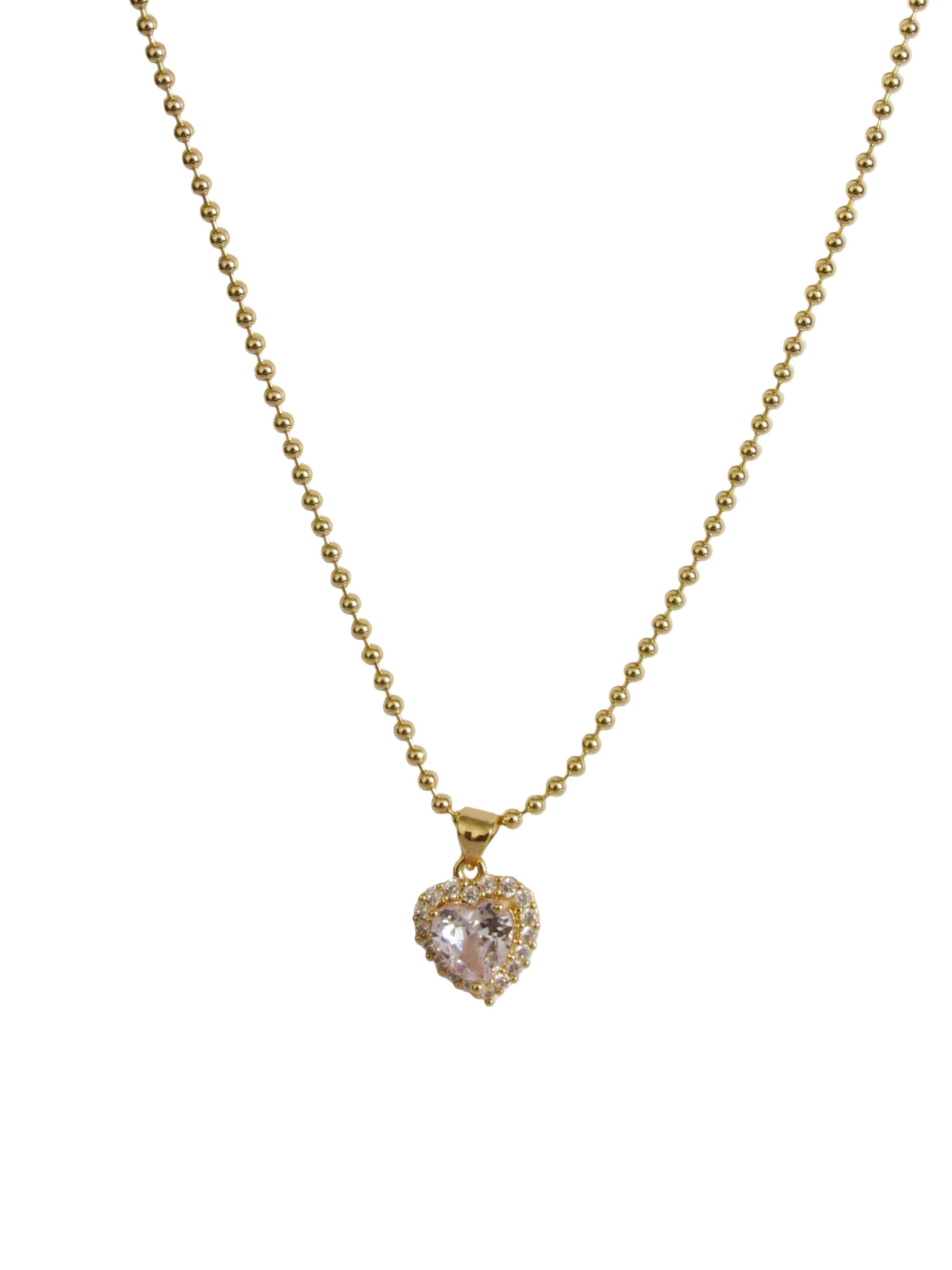 Collar corazón zircón colores