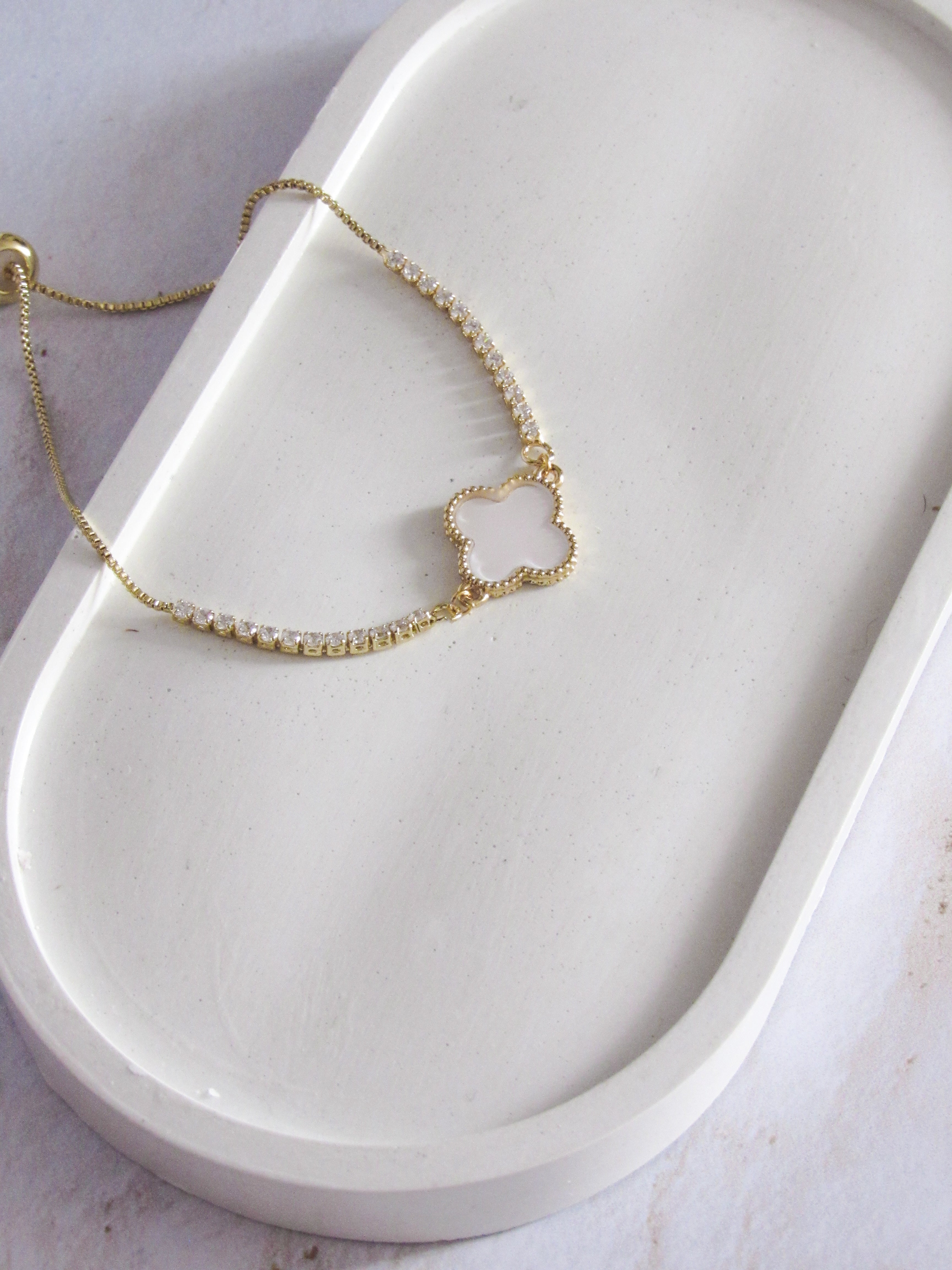 Pulsera tennis trébol