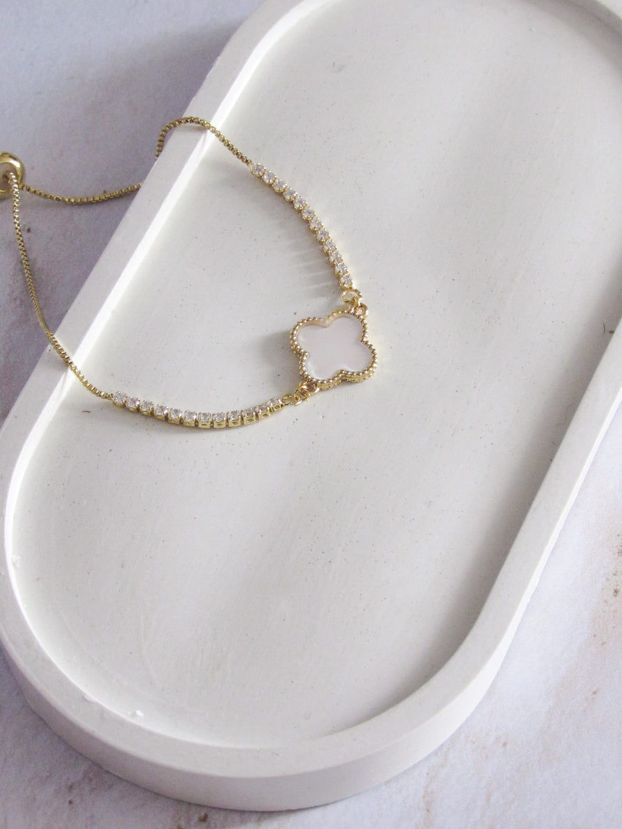 Pulsera tennis trébol