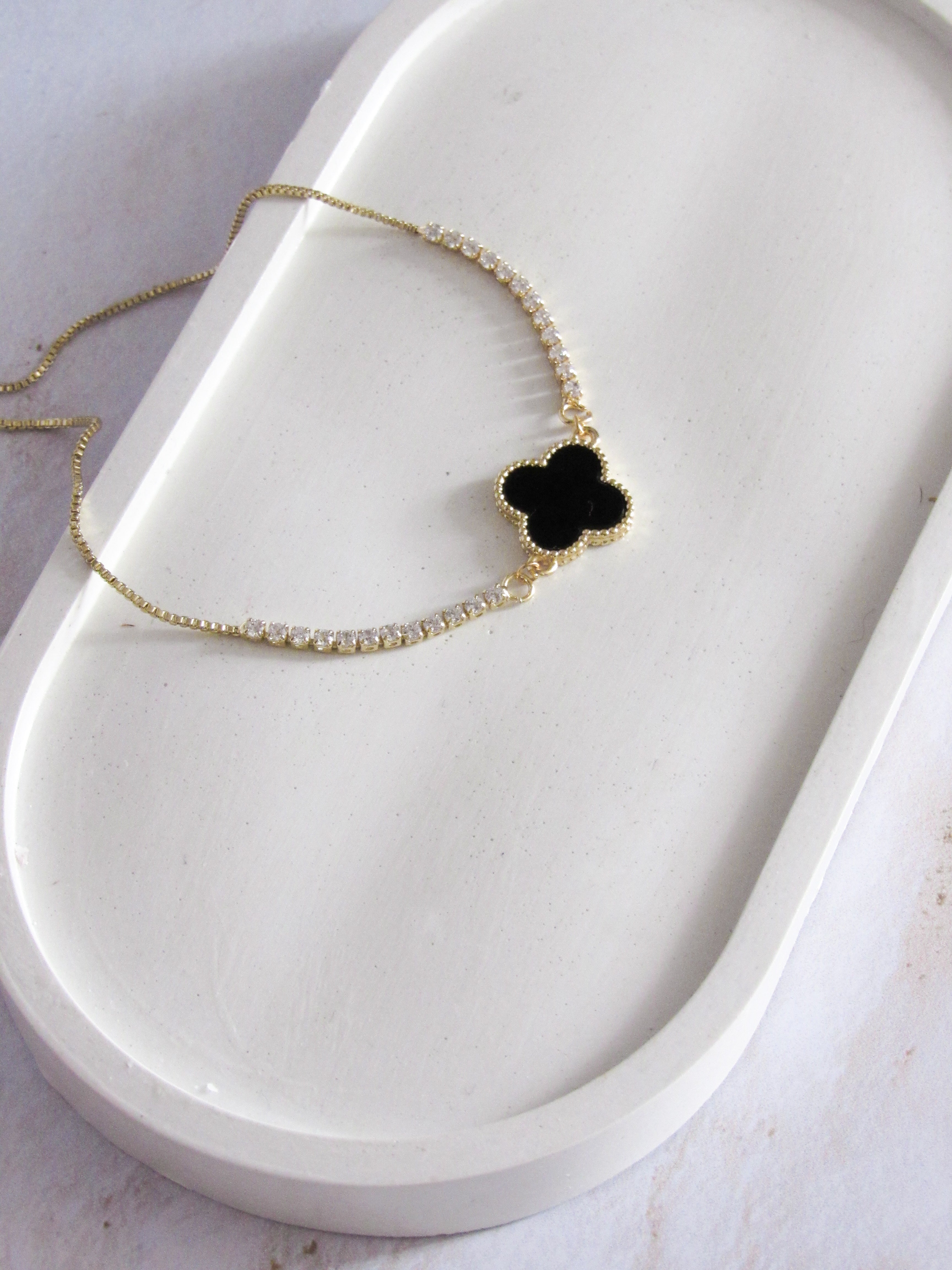 Pulsera tennis trébol