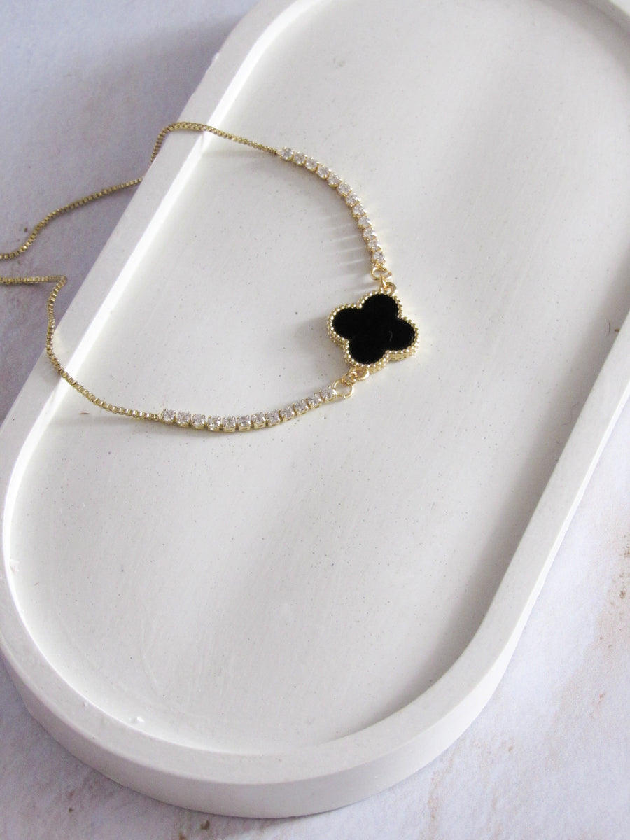 Pulsera tennis trébol