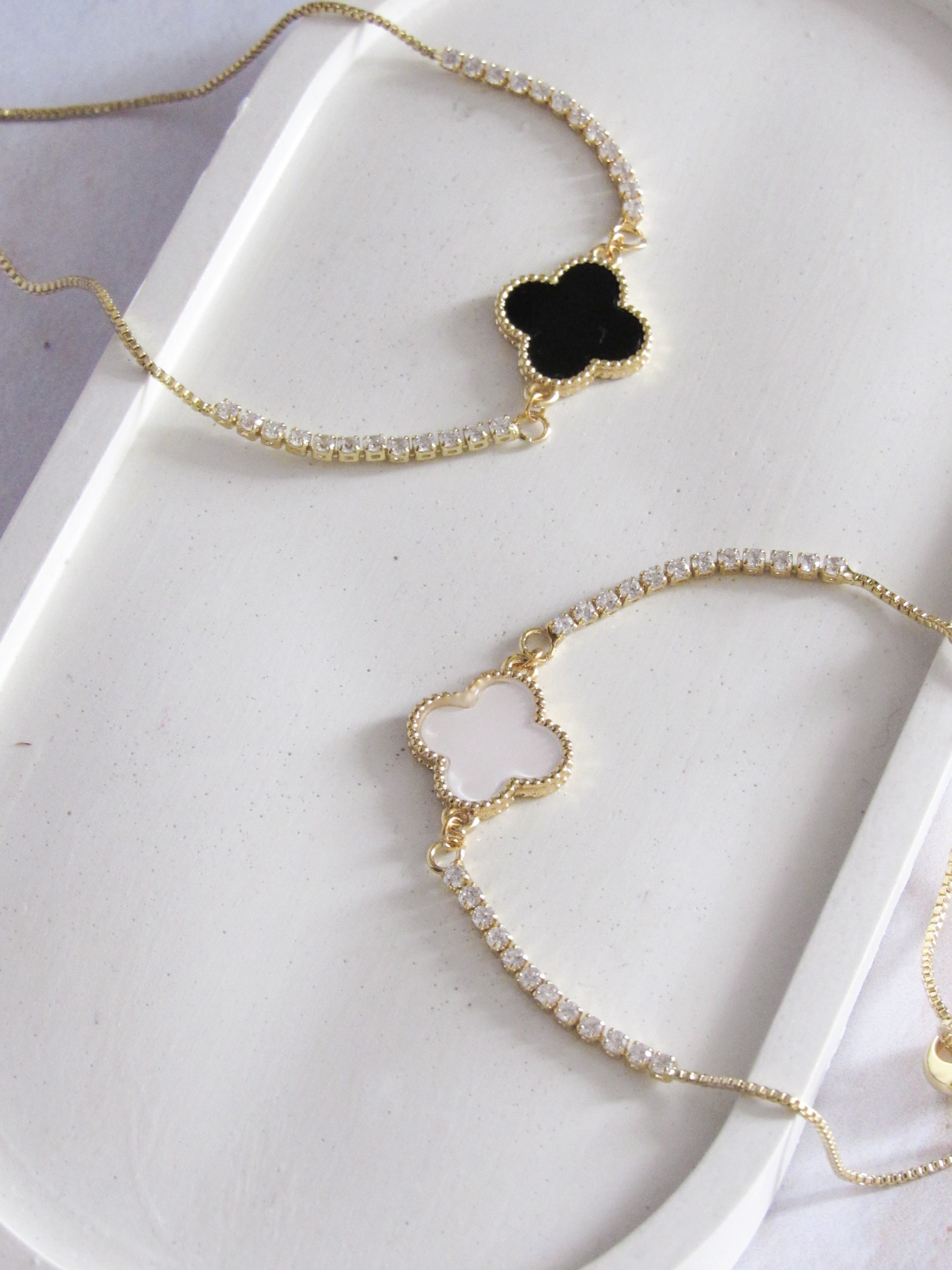 Pulsera tennis trébol