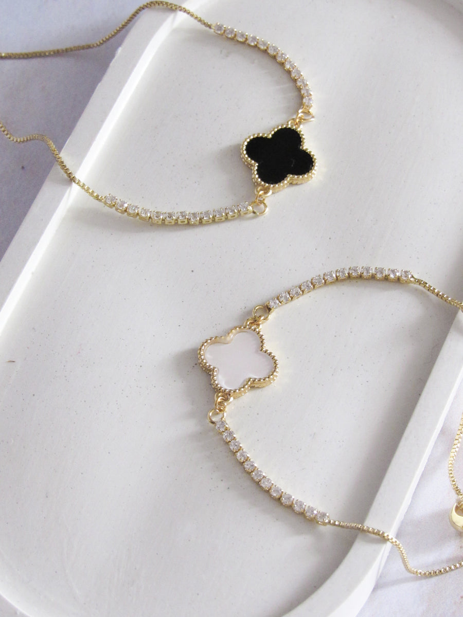 Pulsera tennis trébol