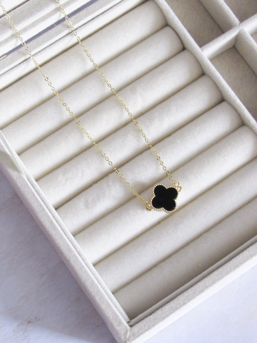 Collar trébol doble argolla