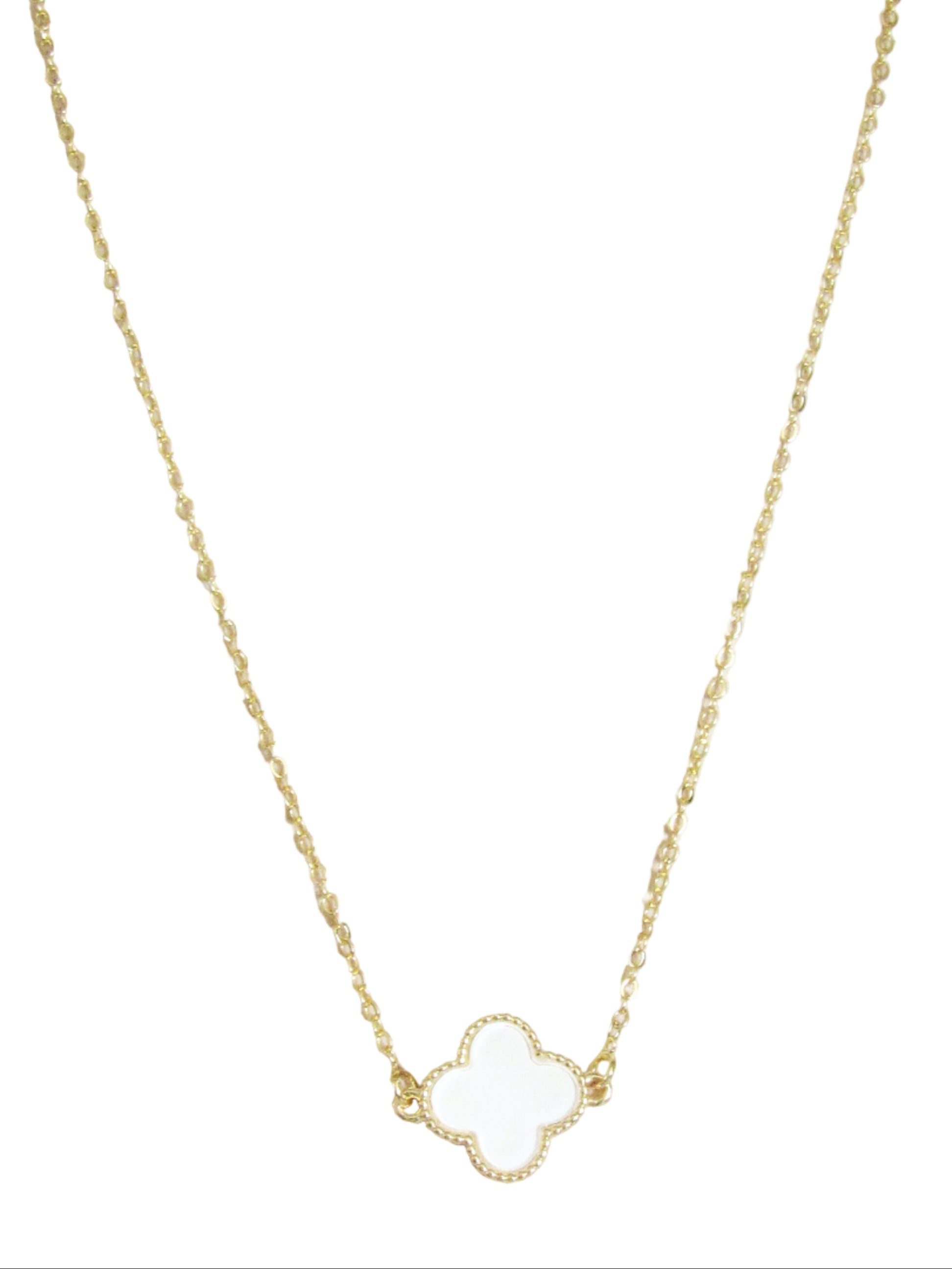 Collar trébol doble argolla