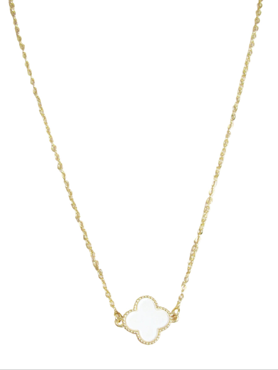 Collar trébol doble argolla