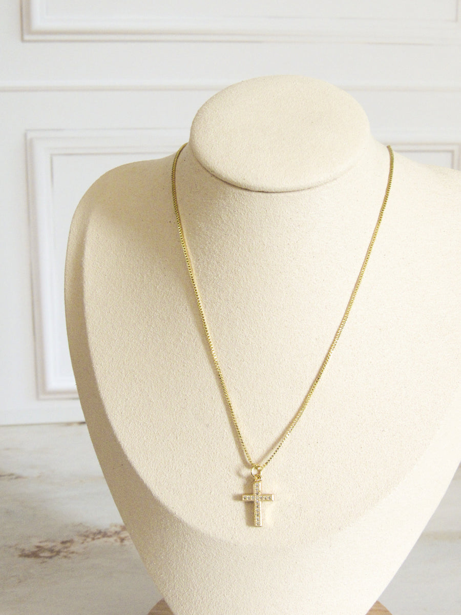 Collar cruz zircones