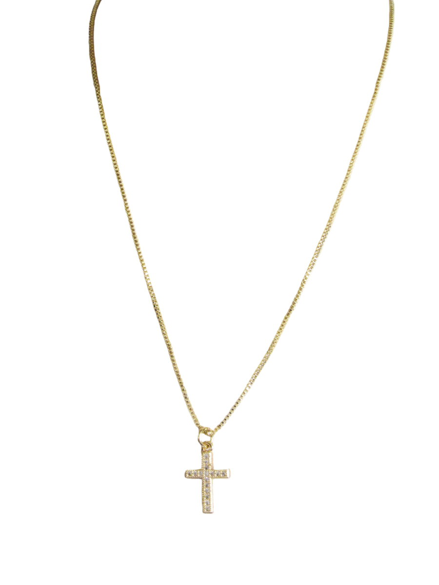 Collar cruz zircones