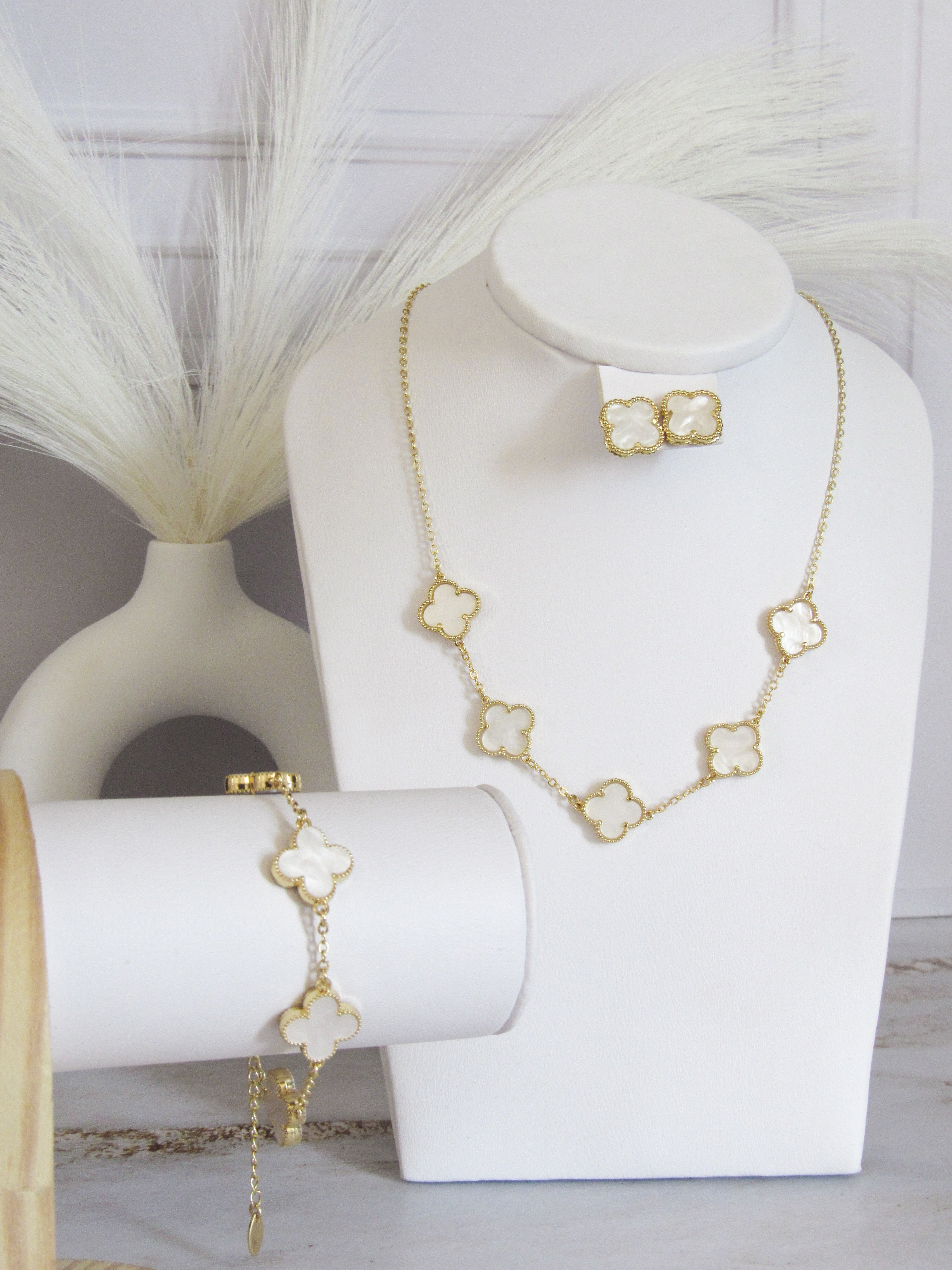 Set cinco trébol blanco