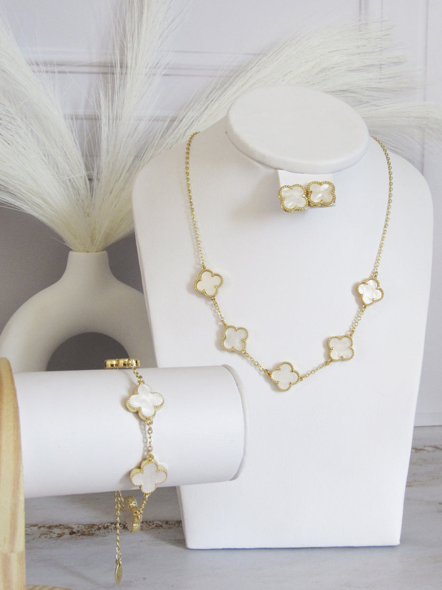 Set cinco trébol blanco