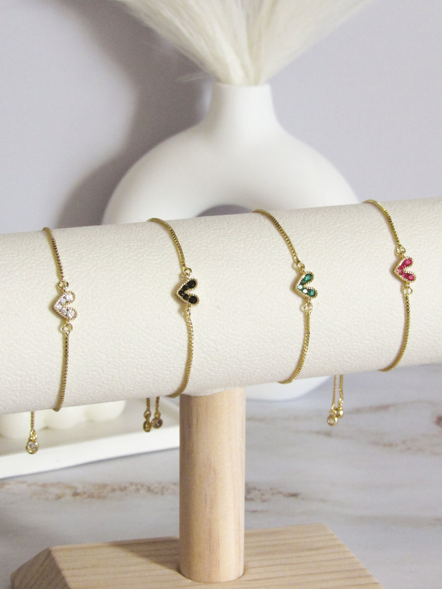 Pulsera corazón cristal