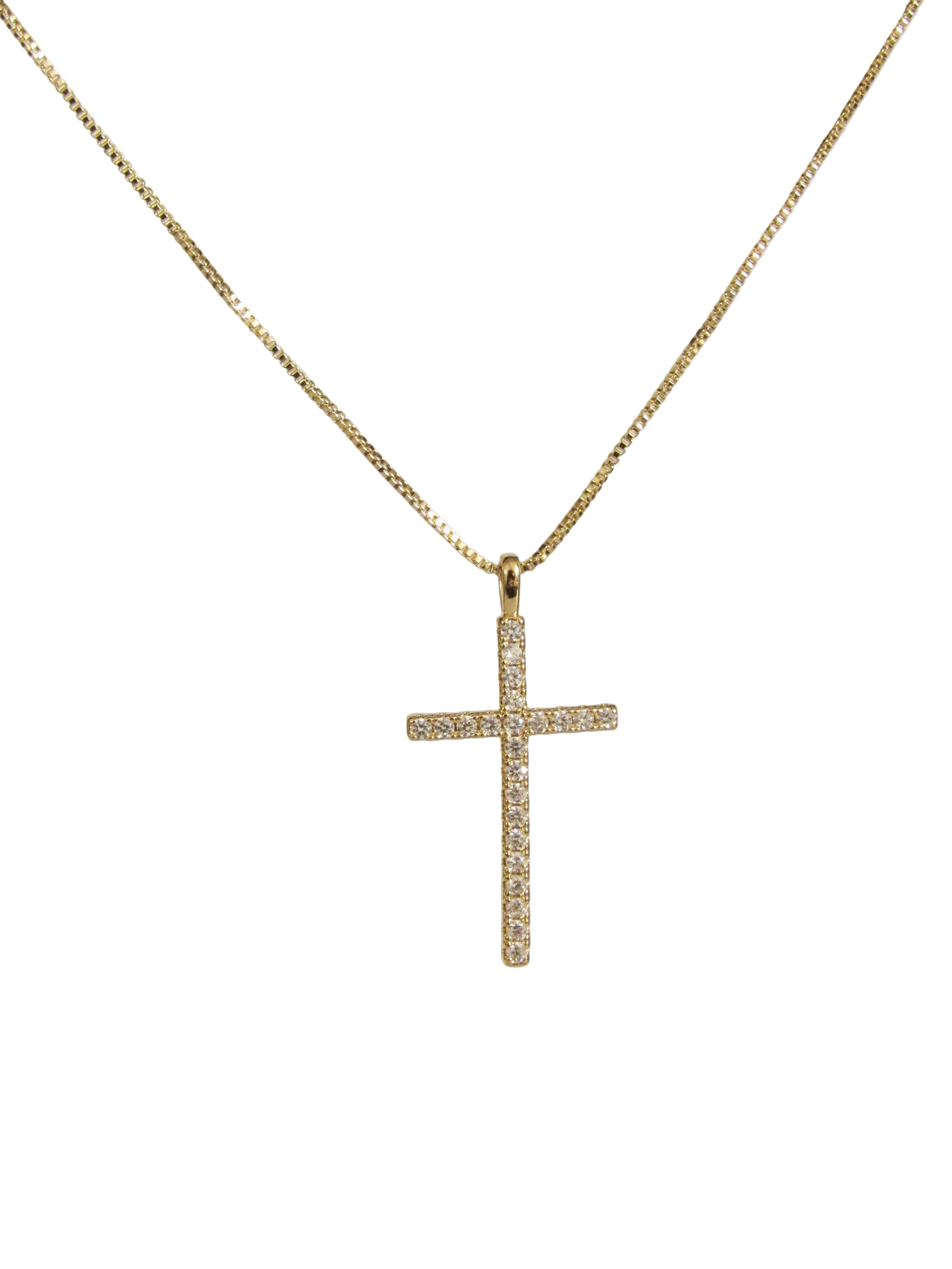 Collar cruz grande zircones