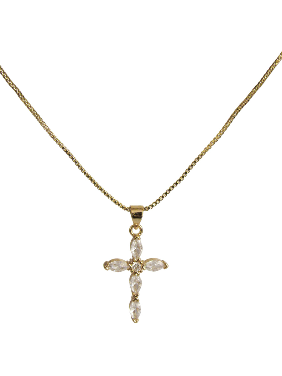 Collar cruz zircón