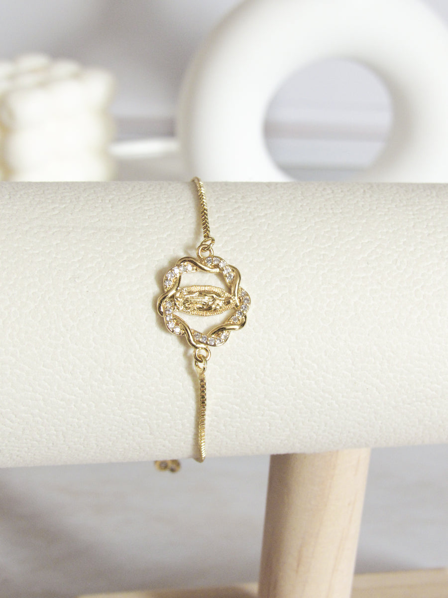 Pulsera virgen zircones