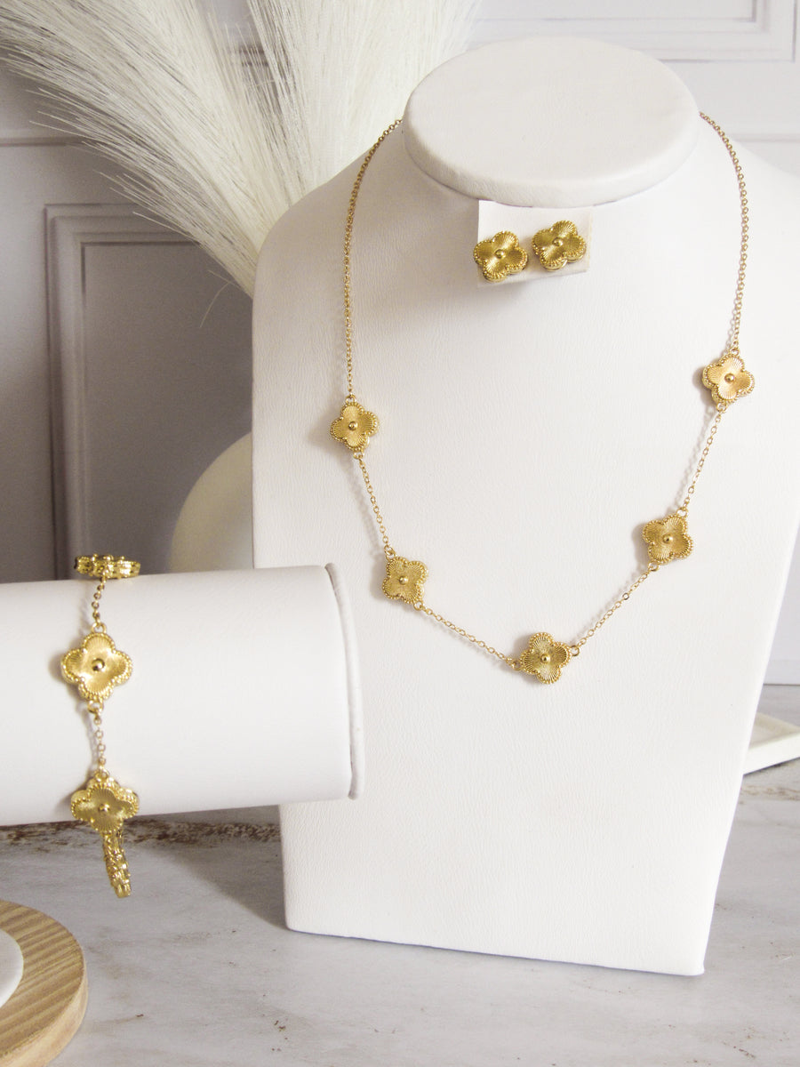 Set cinco trébol dorado