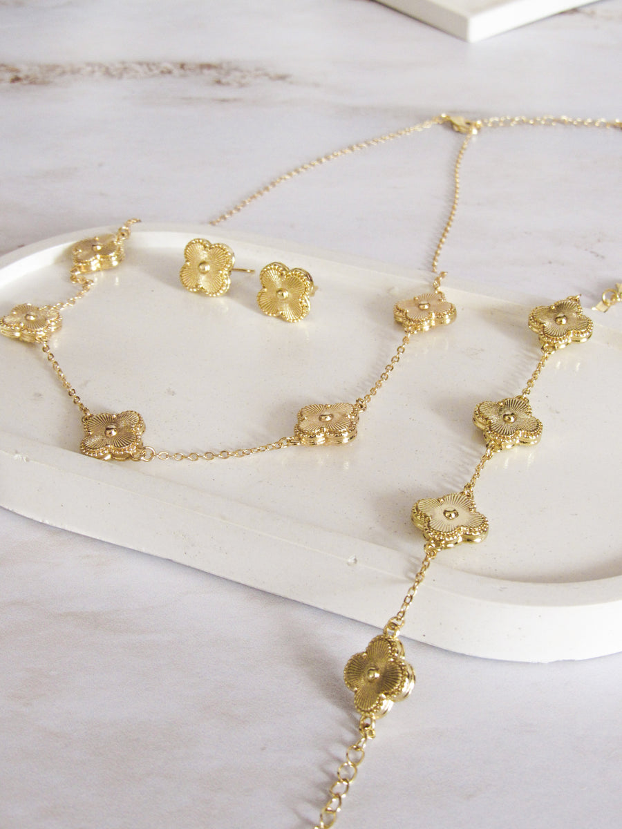 Set cinco trébol dorado