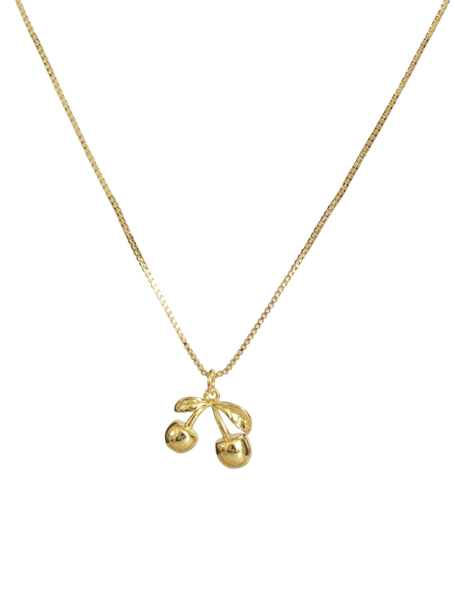 Collar cereza dorada