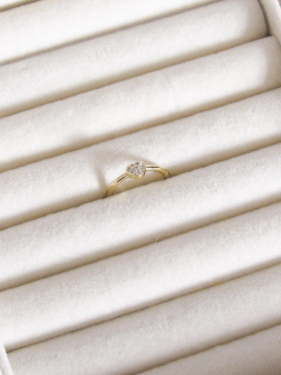 Anillo graduable corazón zircones