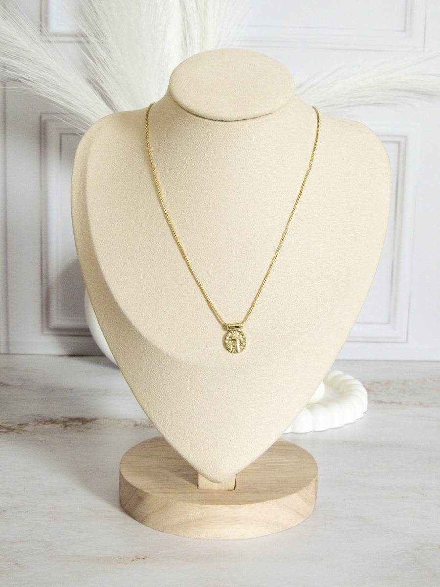 Collar cruz moneda