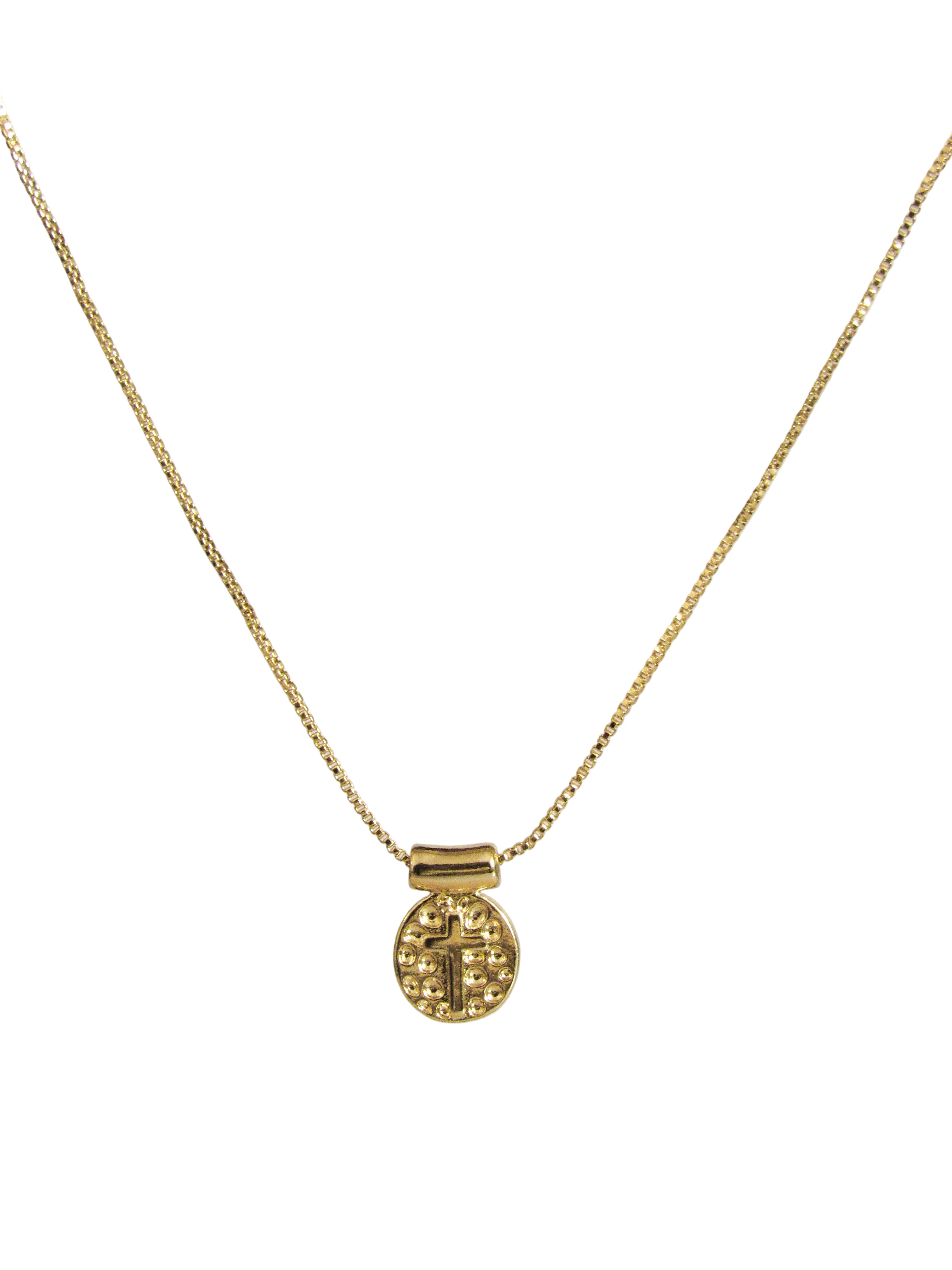 Collar cruz moneda