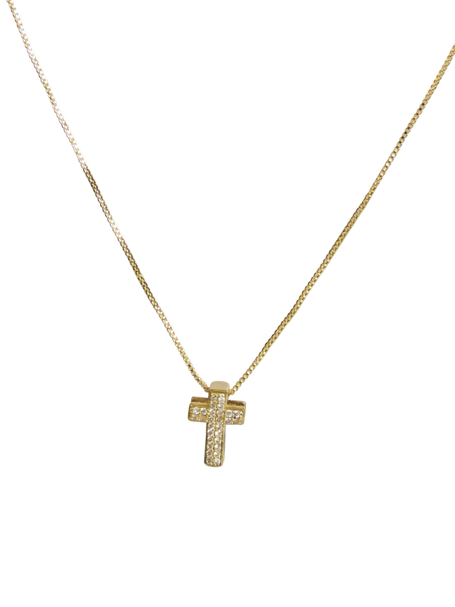 Collar cruz zircones