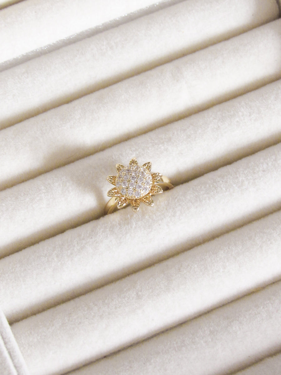 Anillo graduable giratorio flor