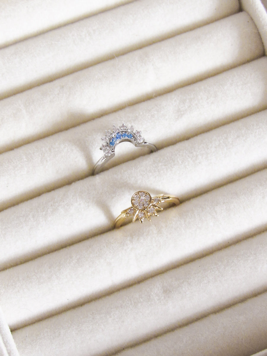 Anillos graduables duo sol luna mixto