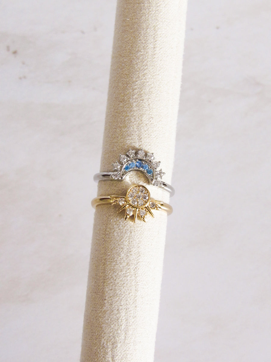 Anillos graduables duo sol luna mixto