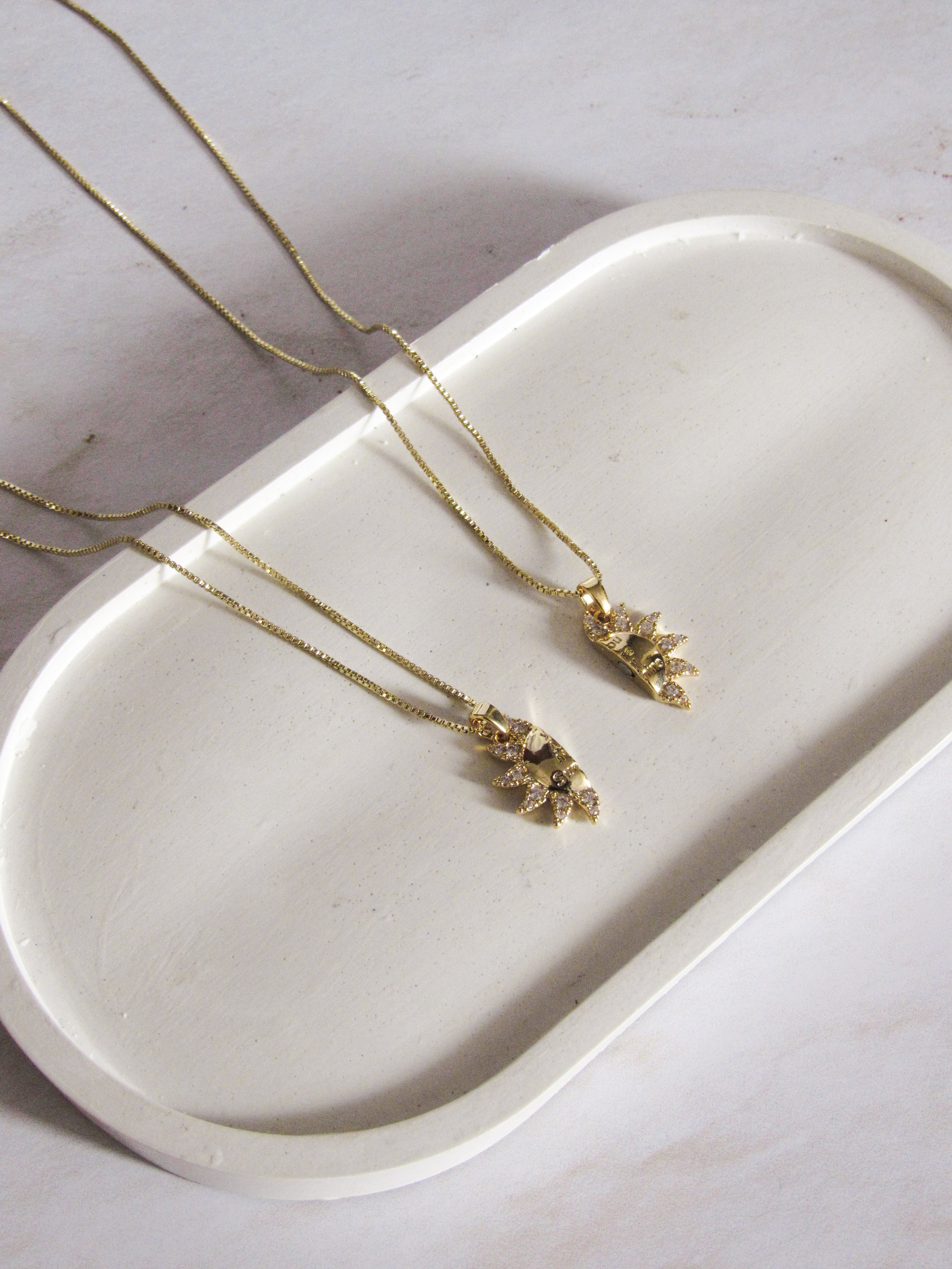 Collar duo sol dorado