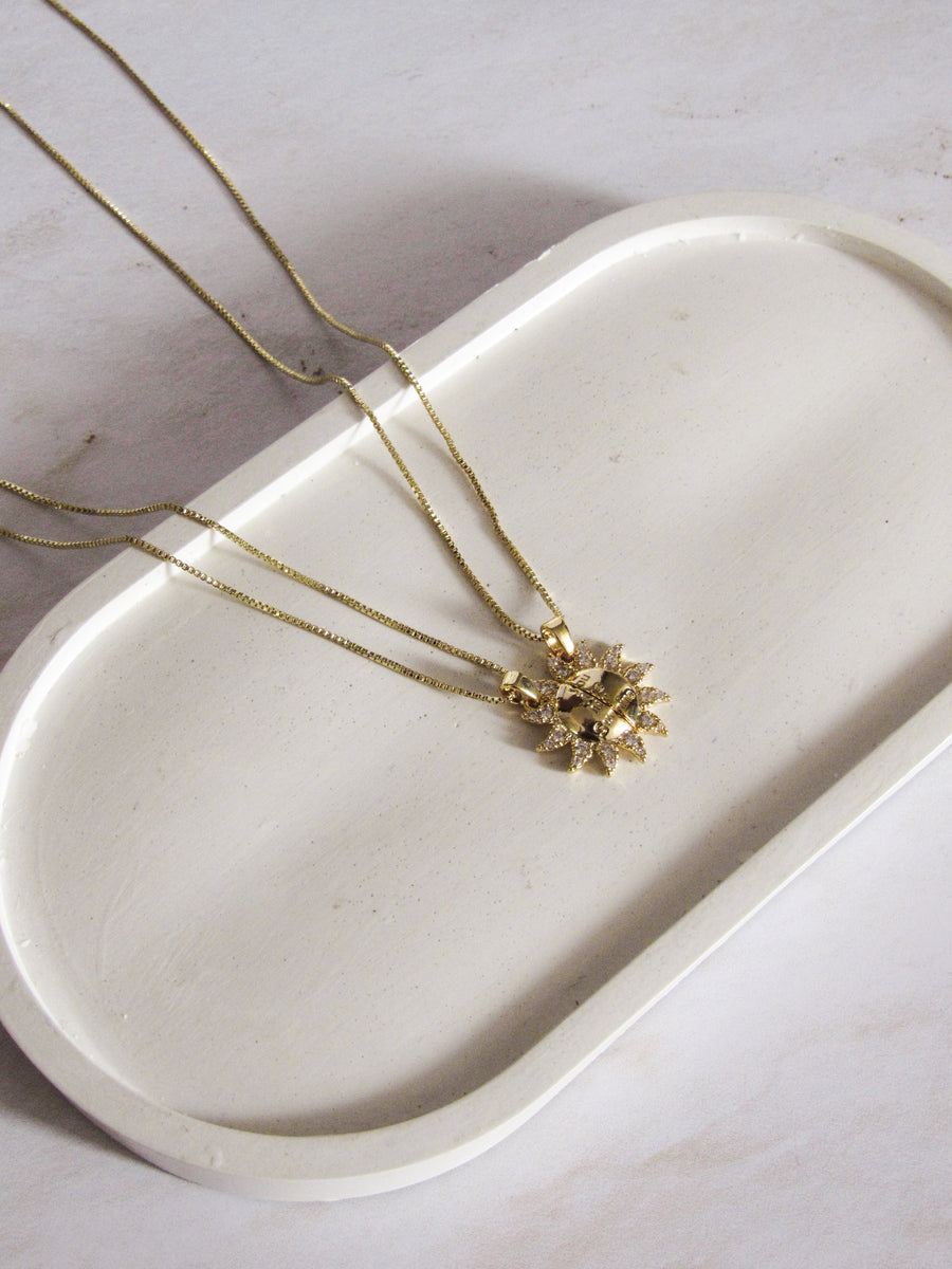 Collar duo sol dorado