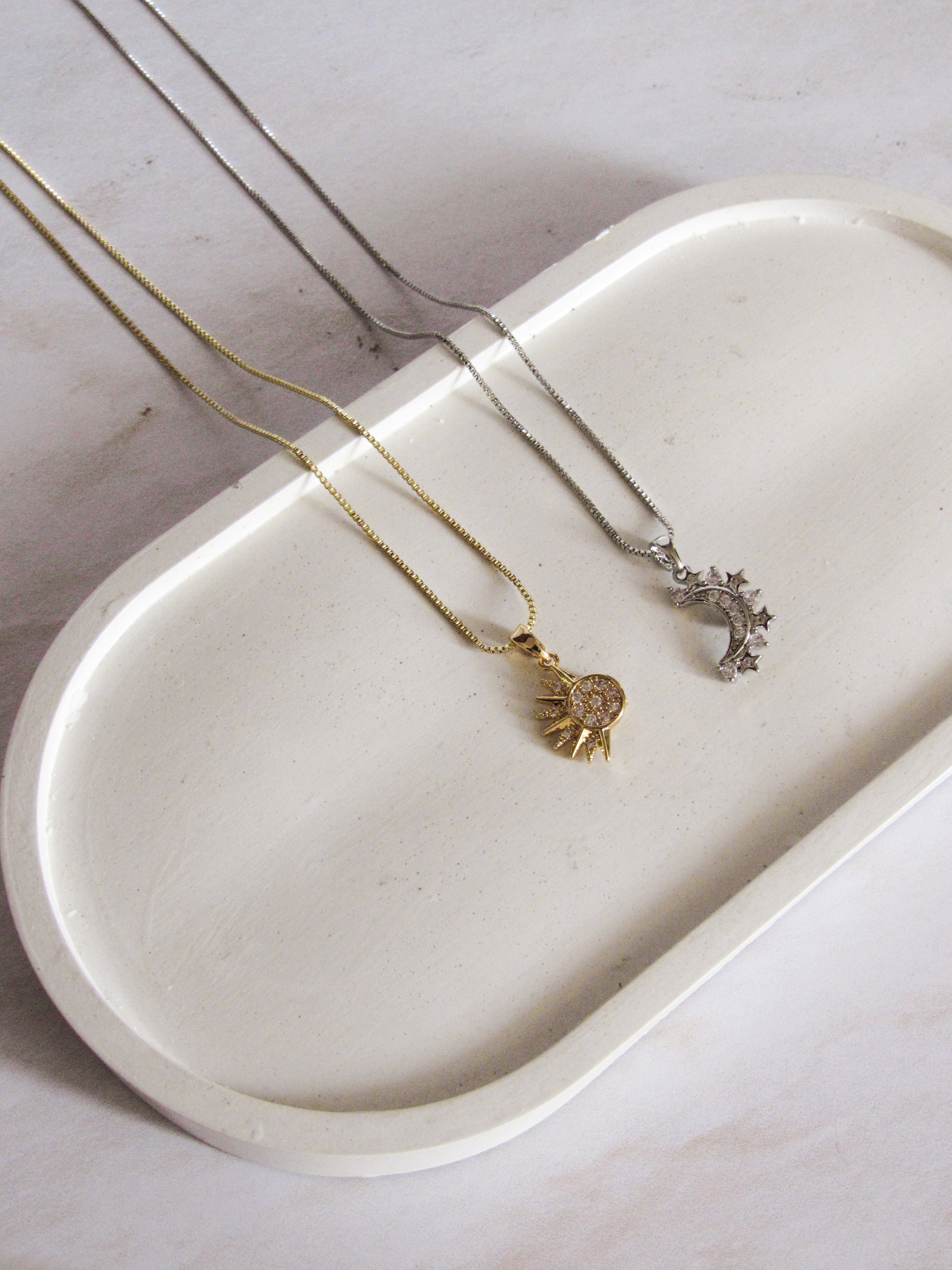 Collar duo sol luna mixto