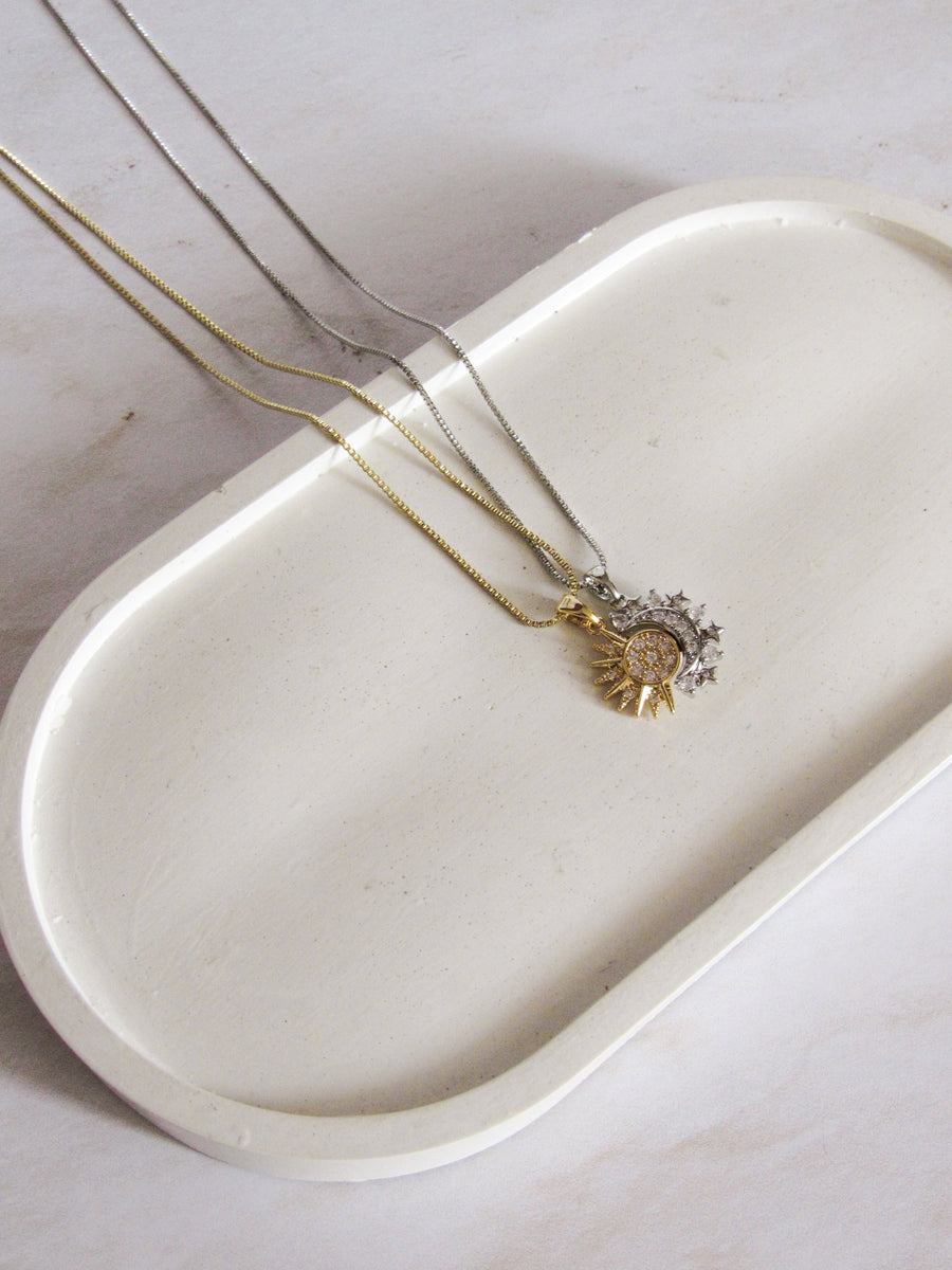 Collar duo sol luna mixto