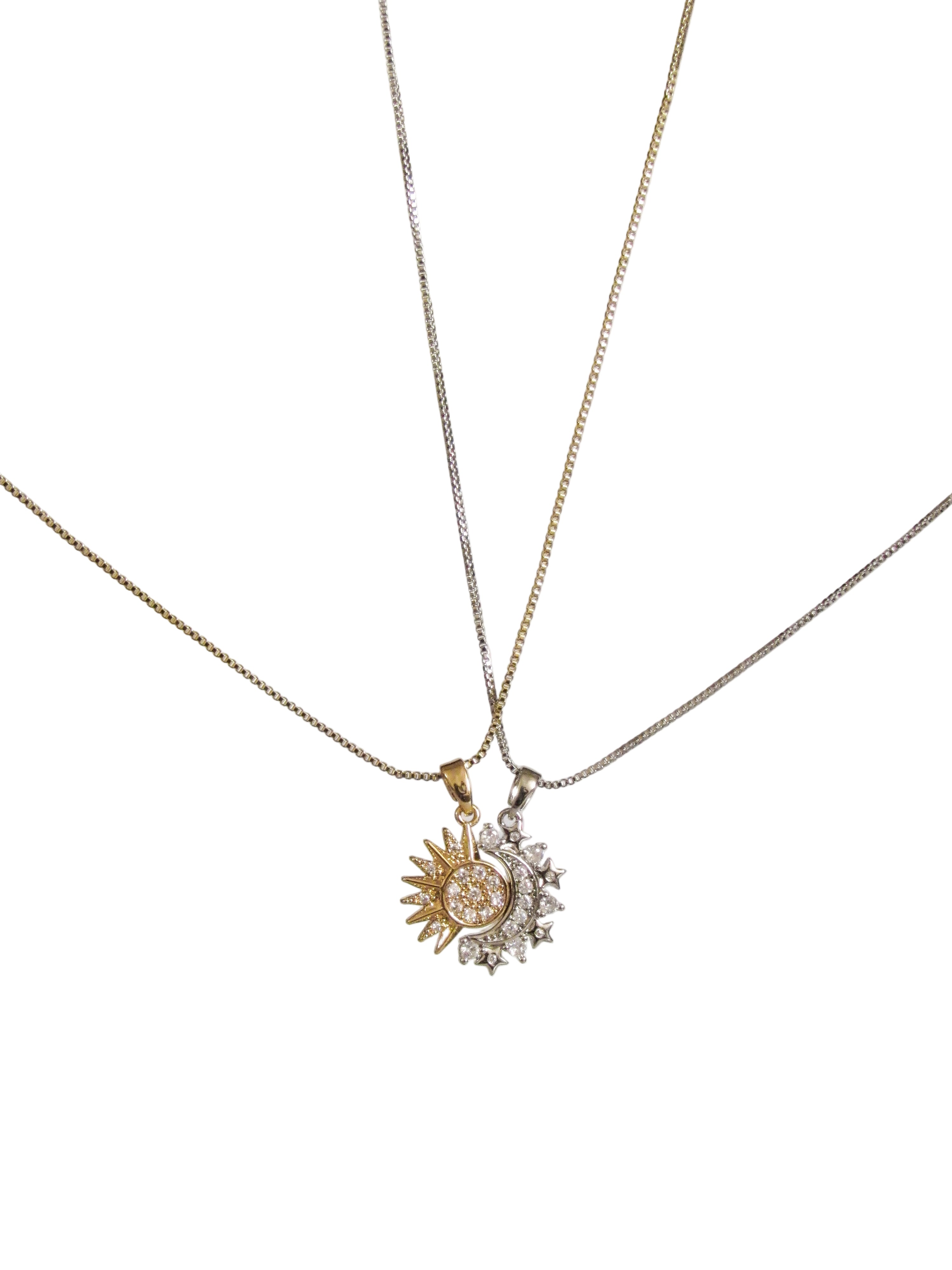 Collar duo sol luna mixto