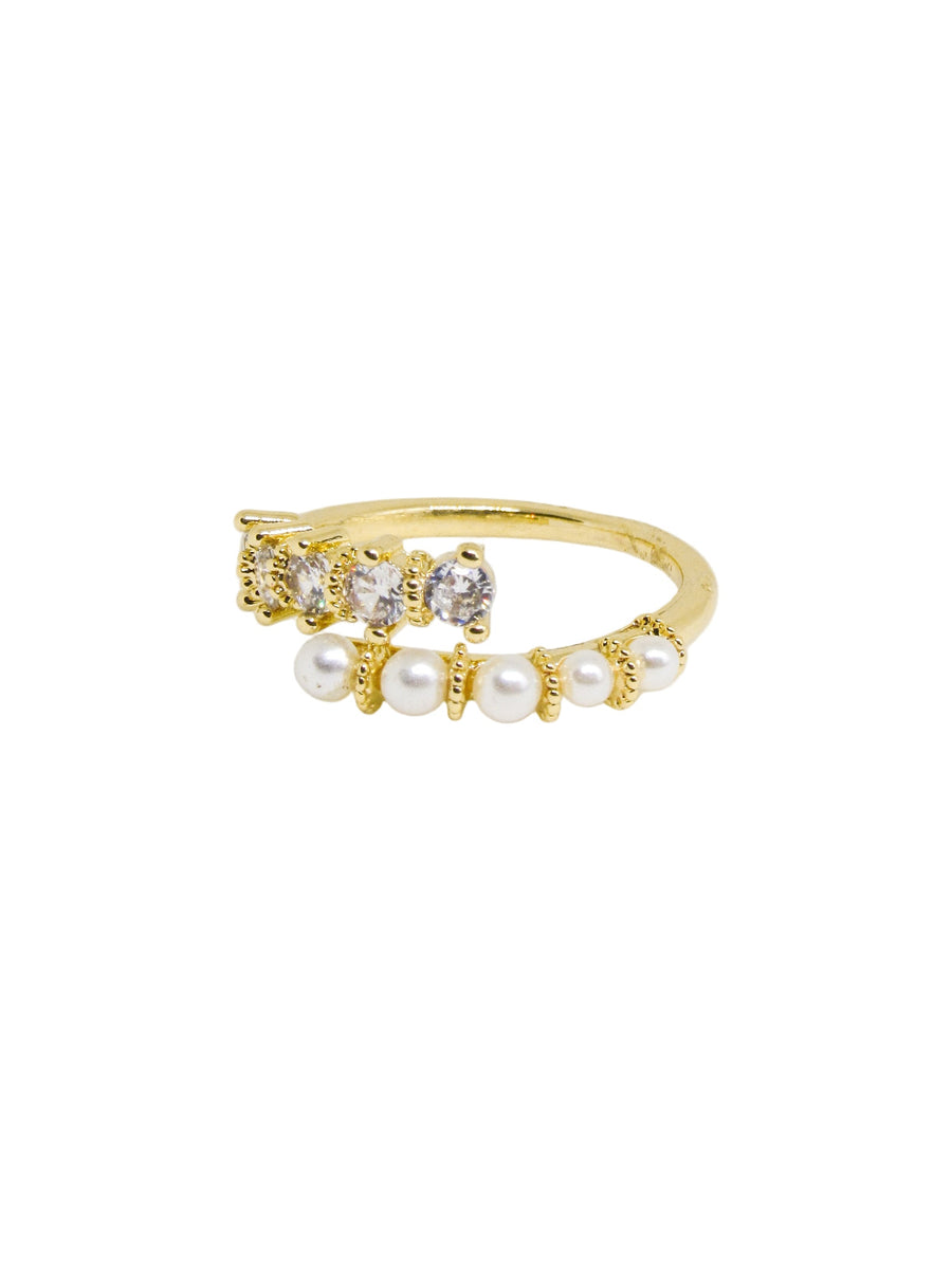 Anillo graduable perlas zircones