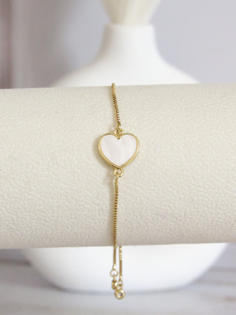Pulsera corazón nacar