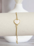 Pulsera corazón nacar