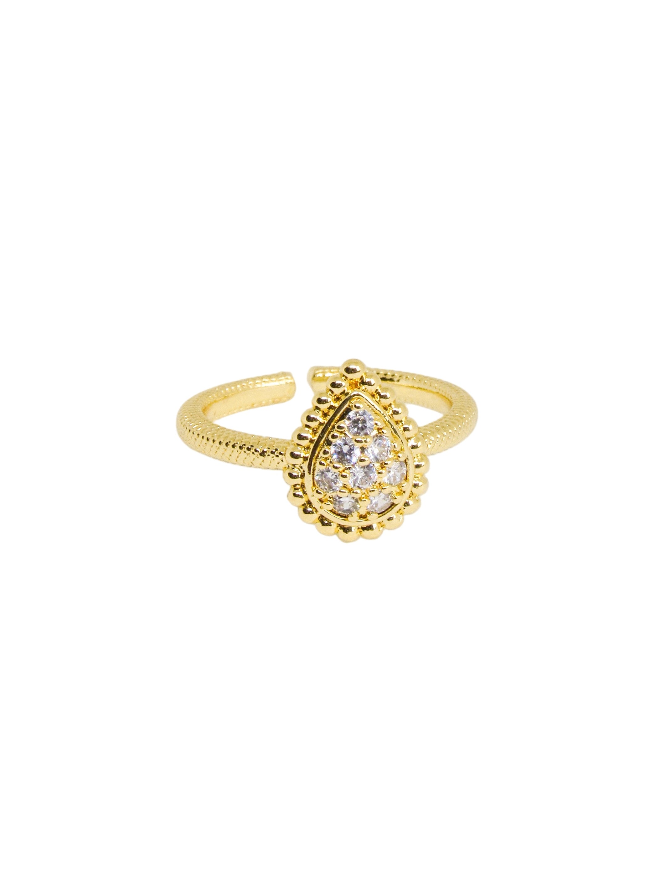 Anillo graduable gota zircones