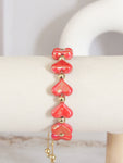 Pulsera corazones roja