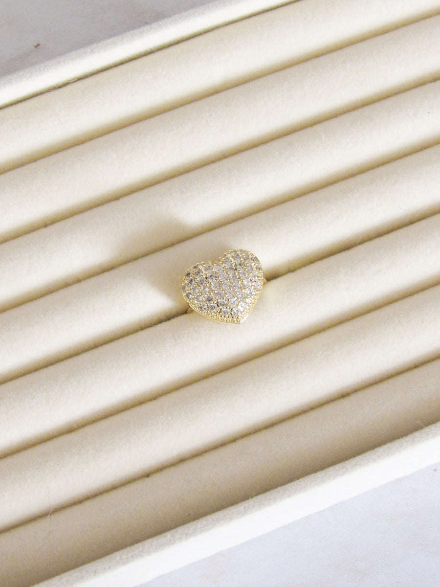 Anillo graduable corazón zircones